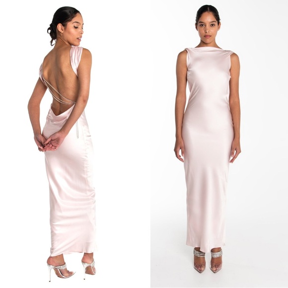 The Bar Dresses The Bar Pierre Silk Satin Cowl Back Gown Poshmark
